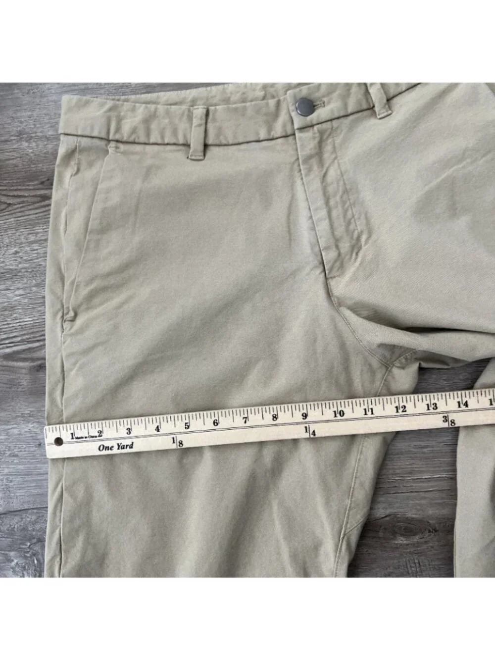 Lululemon Commission Pants Mens Actual 34x27 Tan Swift Cotton‎ Slim Fit